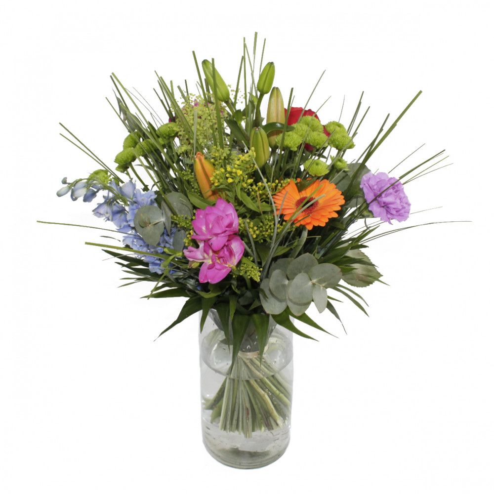 Høj multifarvet buket