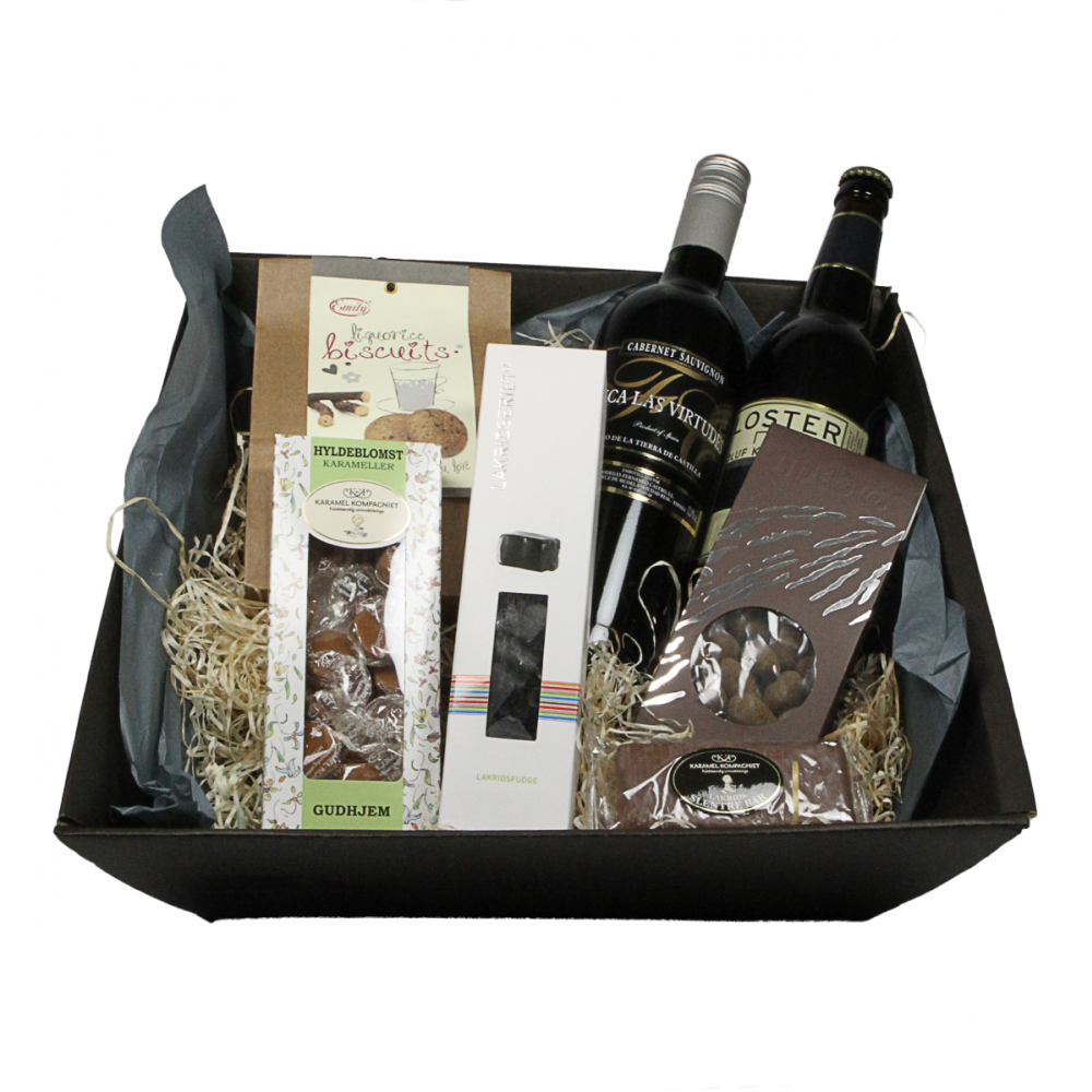 Gavekurv med vin