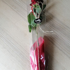 Langstilket rose med studenterhue